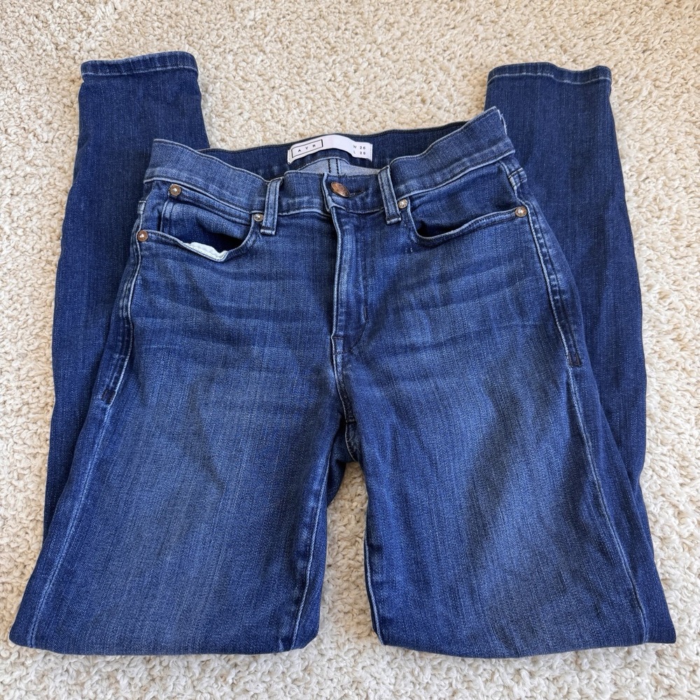 AYR The Chiller Skinny Jeans Womens 26 Blue Excellent Dark Wash Stretch Denim